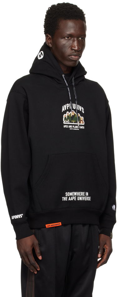 Sweatshirt AAPE by A Bathing Ape AAPE by A Bathing Ape 'AAPER' Pullover Hoodie Sort | AAPSWMB378XXNBKX, 1