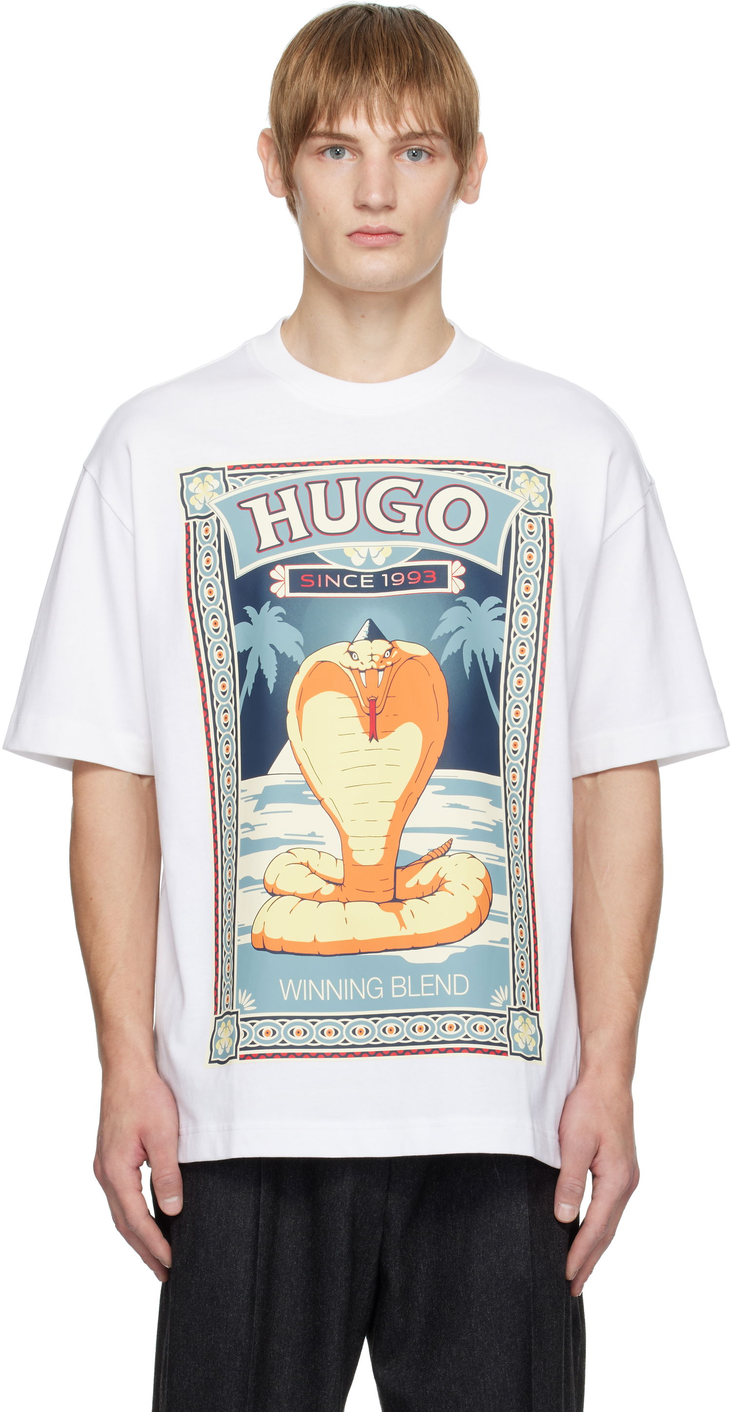 T-shirt BOSS Cobra Graphic Print T-Shirt Hvid | 50532962, 0