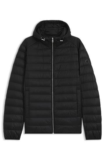 Puffer jakke BOSS Water-repellent Down Padded Jacket Sort | 50540450