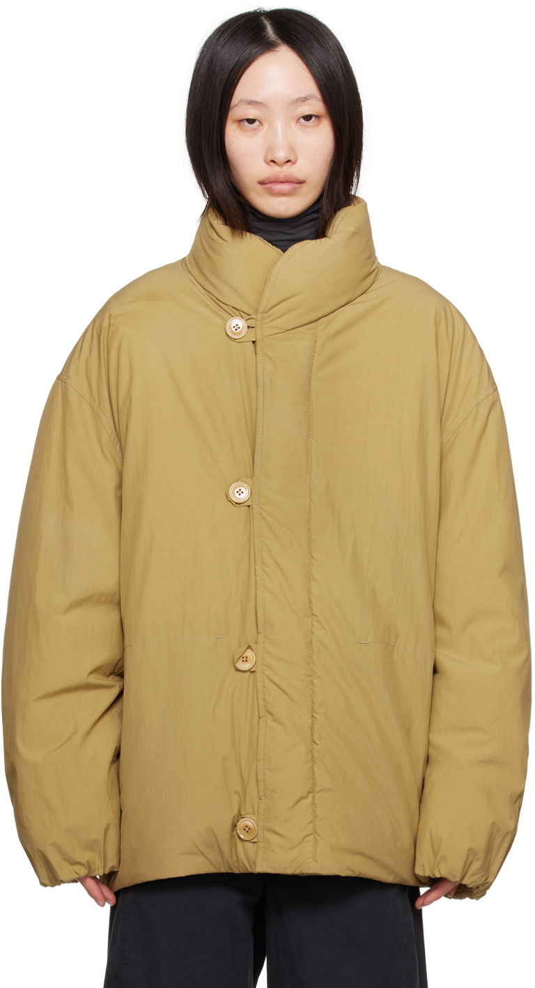 Puffer jakke LEMAIRE Lemaire Stand Collar Puffer Jacket Brun | OW1040 LF1156