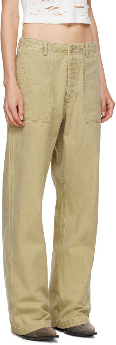 Bukser R13 R13 Wide Leg Trousers Beige | R13WR077-R381B, 1