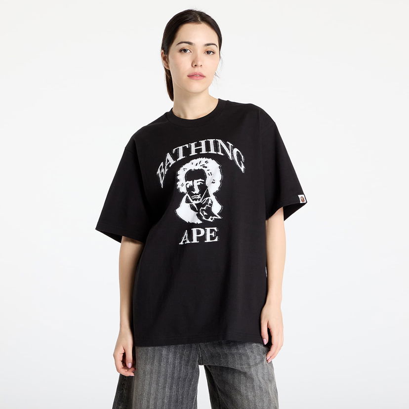 T-shirt BAPE A BATHING APE Beethoven Graphic Relaxed Fit Tee Sort | 001CSL301340MBLK