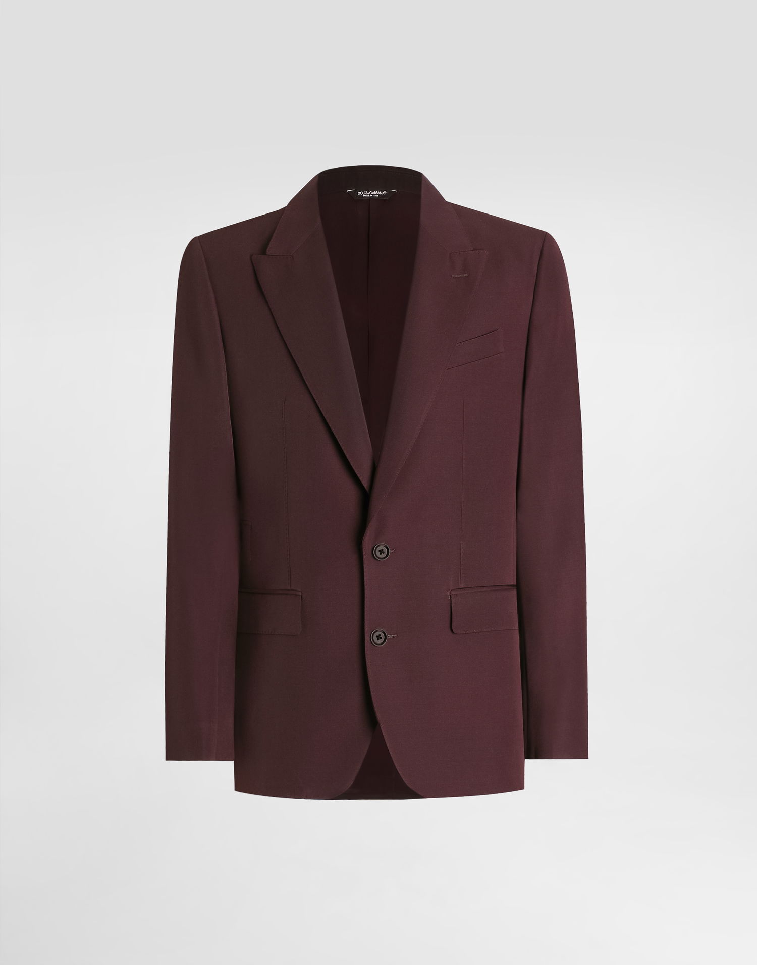 Jakke Dolce & Gabbana Dolce & Gabbana Single-Breasted Wool Jacket Bourgogne | G2TV4TFU2OWM5039, 0