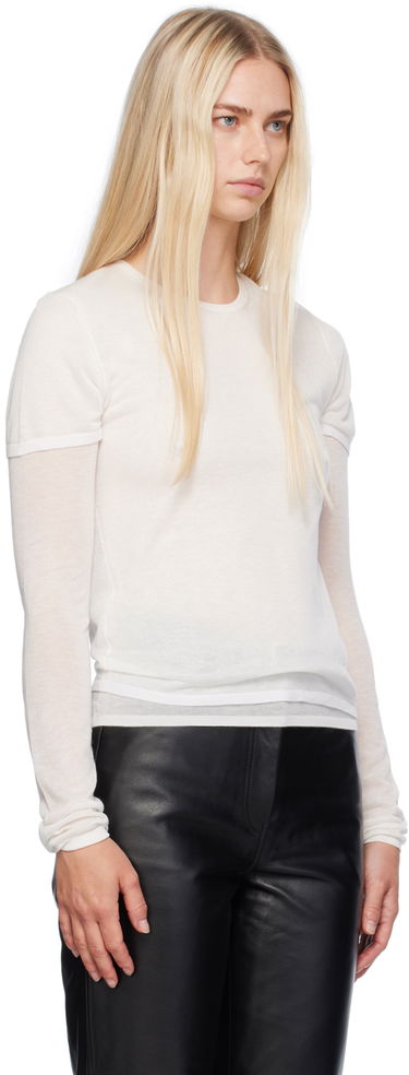 T-shirt TOTEME TOTEME Layered Long Sleeve T-Shirt Sort | 243-WRT0348-YA0079, 4