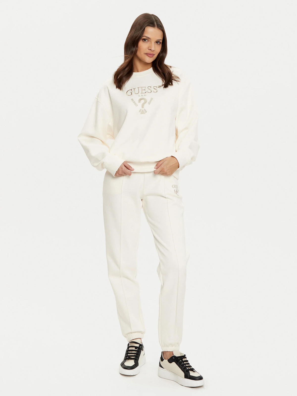 Sweatshirt GUESS Guess Roberta Sweatshirt Hvid | V5RQ12KC3D2-G6K5, 1