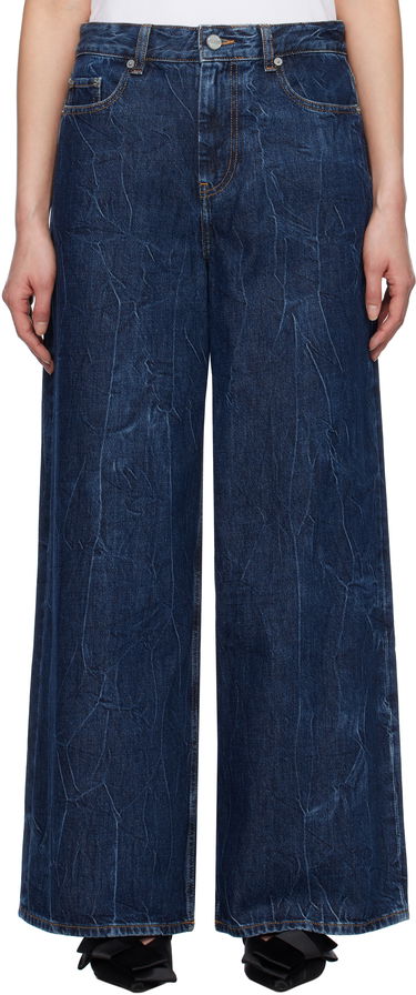 Jeans GANNI GANNI Crinkled Future Denim Marri Wide-Leg Jeans Blå | J1593, 0