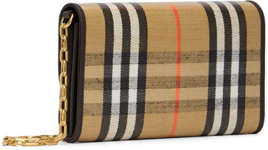 Tegnebog Burberry Burberry Highlands Check and Leather Chain Wallet Beige | 8112274, 2