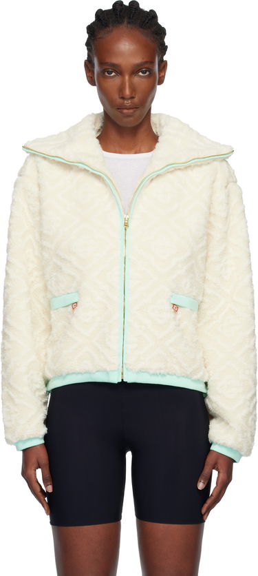 Jakke Casablanca Monogram Jacquard Fleece Jacket Hvid | WPF25-JK-390-01, 0