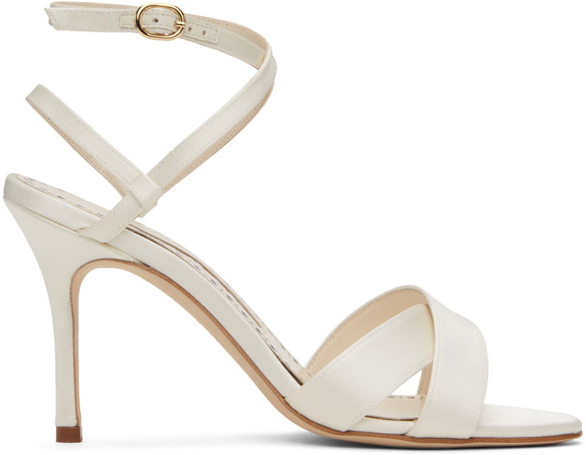 Tilbehør Manolo Blahnik Manolo Blahnik Tormenfa Heeled Sandals Hvid | 124-2486