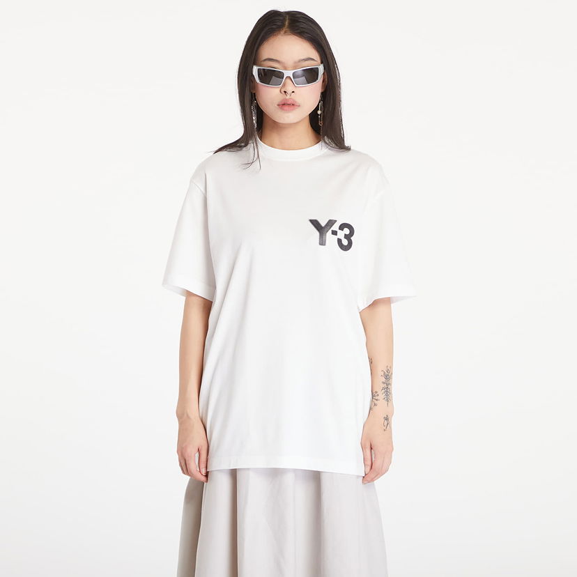 T-shirt Y-3 Logo Short Sleeve Tee UNISEX Core White Hvid | JE9281