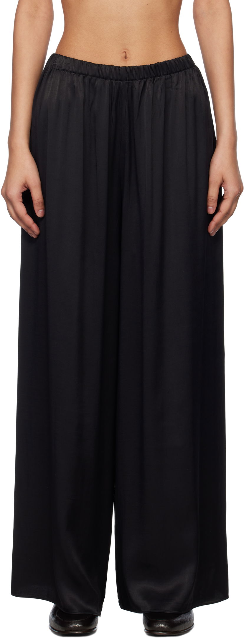 Bukser Bode Bode Roy Wide-Leg Trousers Sort | WRS25BT066