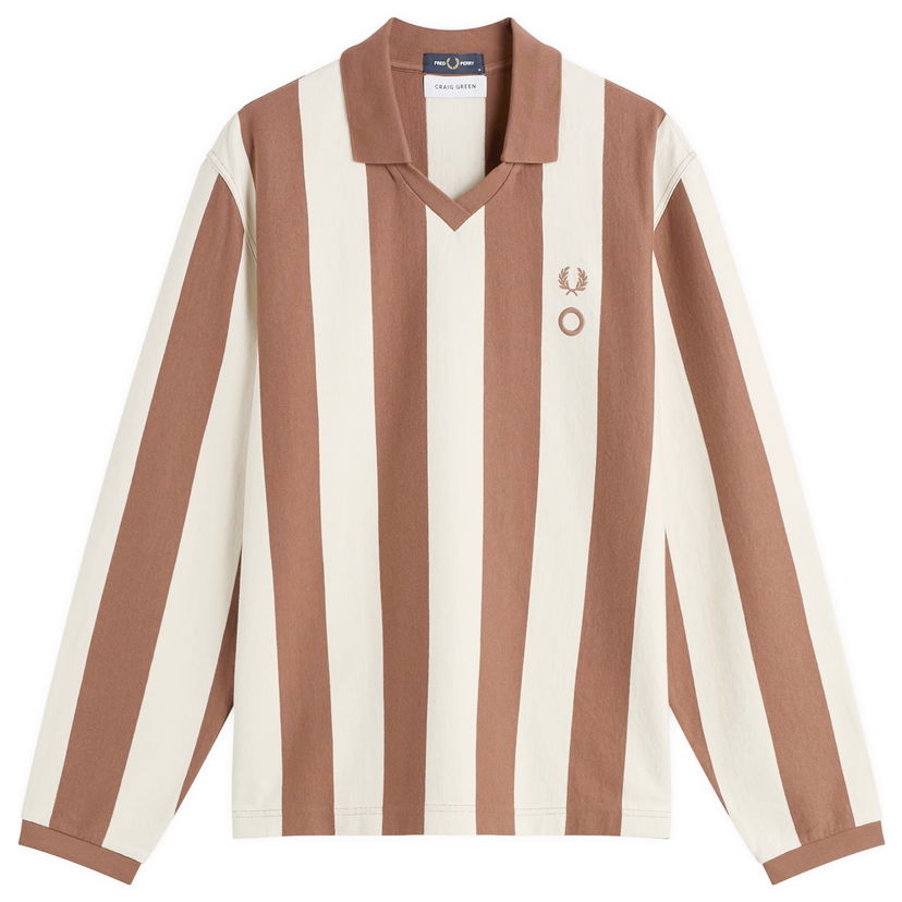 Polo skjorte Fred Perry x Craig Green Heavy Weight Long Sleeve Striped Polo Shirt Flerfarvet | SM1142-76A