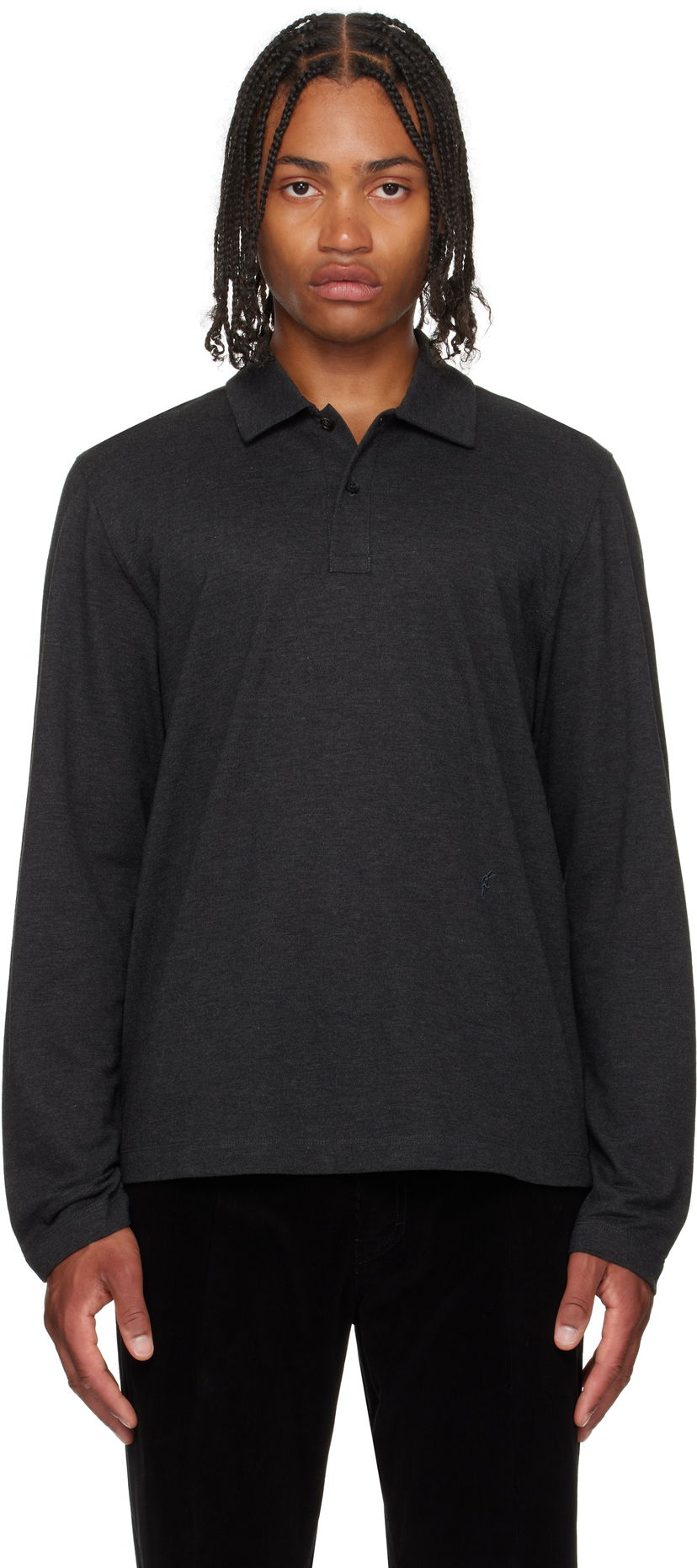 Polo skjorte FERRAGAMO Ferragamo Long Sleeve Polo Grå | 786358