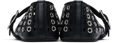 Sneakers og sko Alaïa ALAÏA Vienne Lambskin Eyelets Ballerina Flats Sort | AA3A029CK277, 1