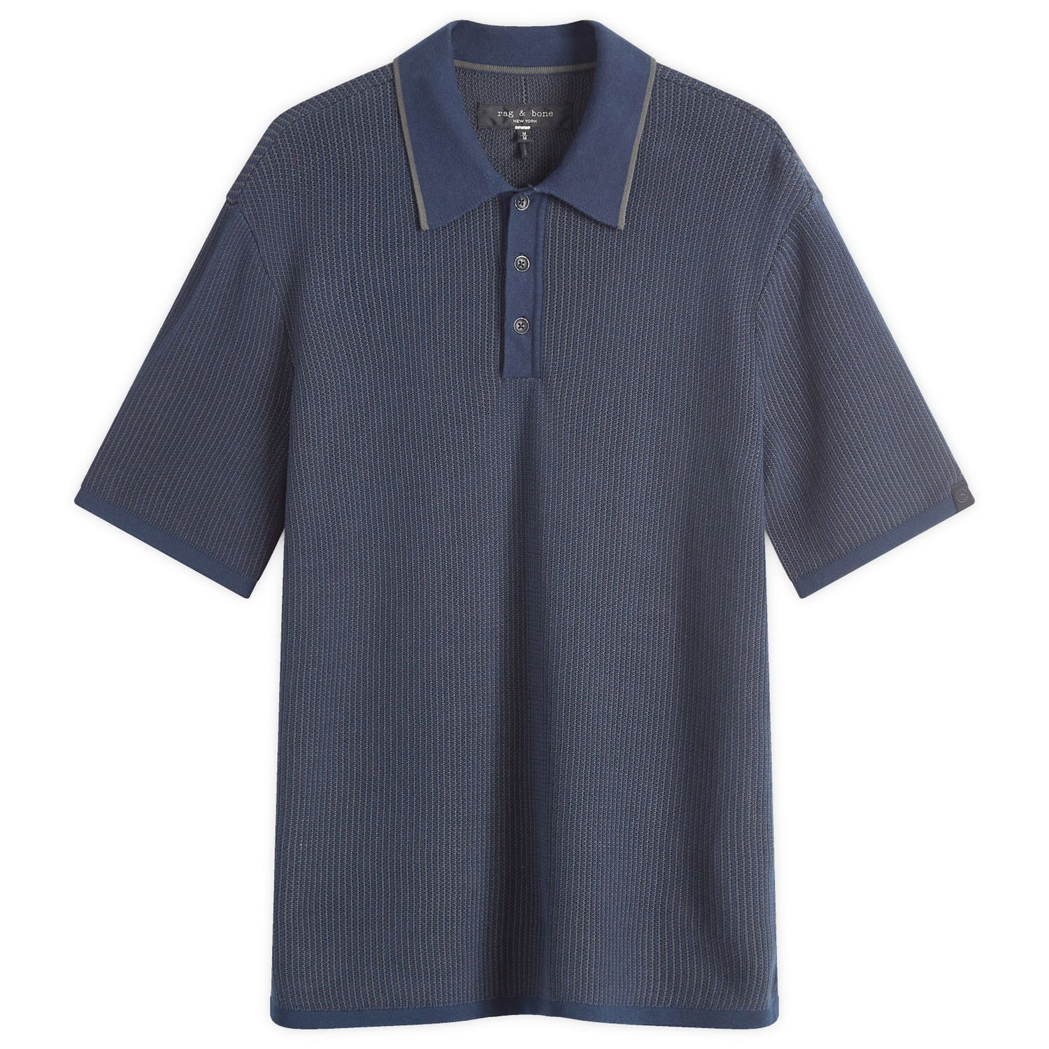 Polo skjorte rag & bone Harvey Knit Polo Blå | MBS24S017BC17, 1