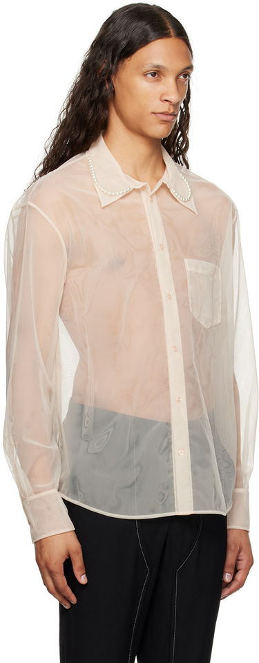 Skjorte Simone Rocha Simone Rocha Pearl Organza Shirt Beige | 5289B 0069, 1