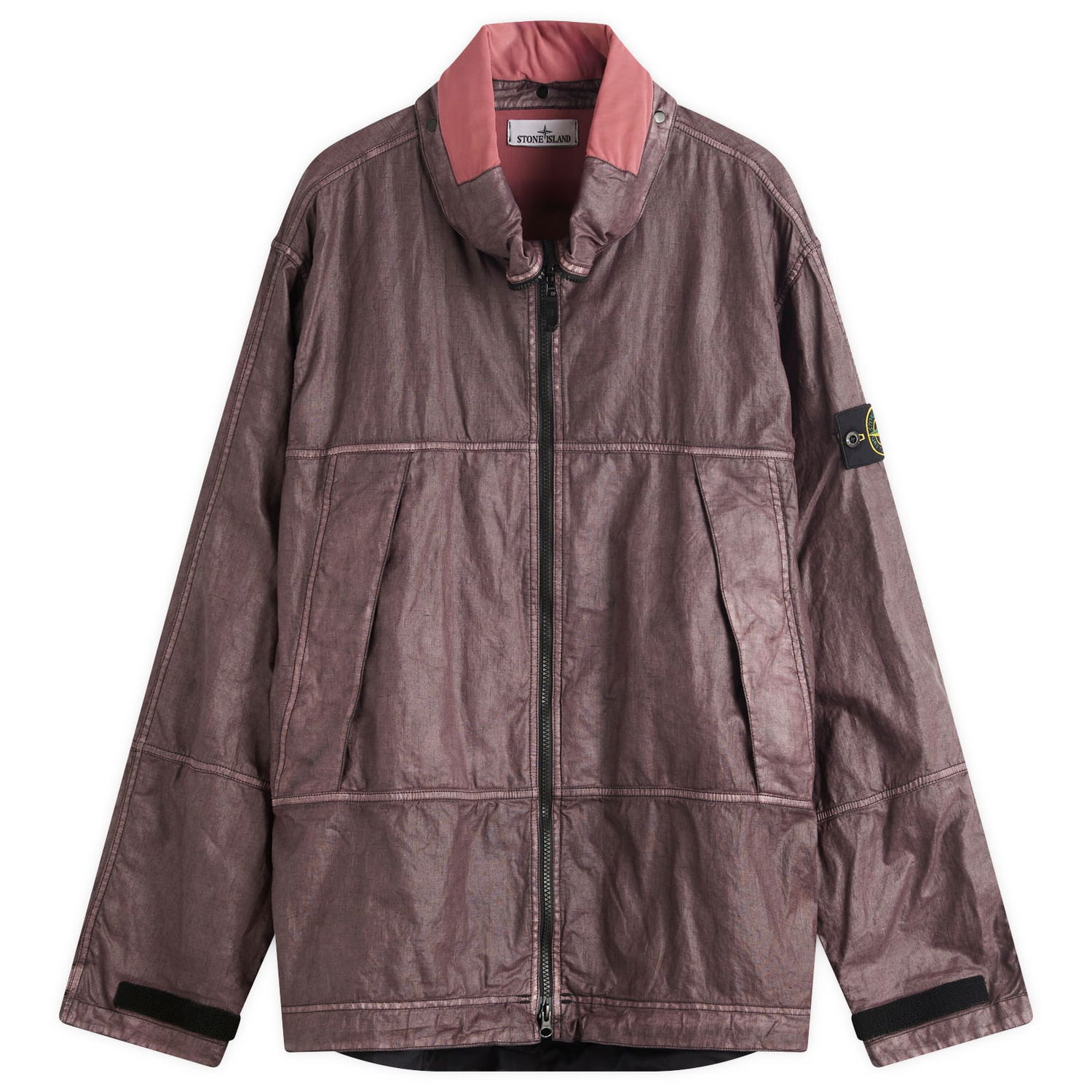 Vindjakke Stone Island Stone Island Raw Linen Plated-OVD Short Parka Jacket, Size X-Large Lilla | K1S154100040-V0011, 0