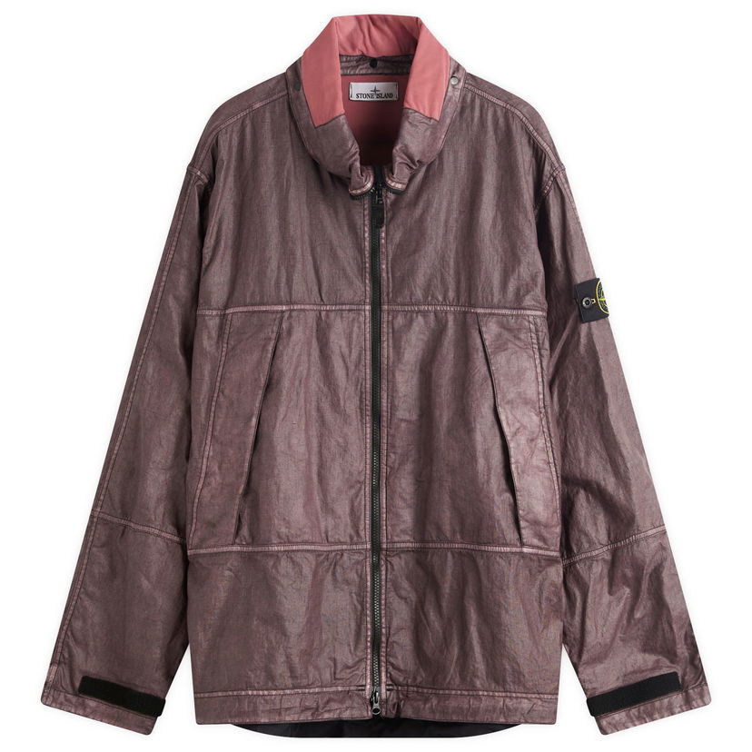 Vindjakke Stone Island Stone Island Raw Linen Plated-OVD Short Parka Jacket, Size X-Large Lilla | K1S154100040-V0011