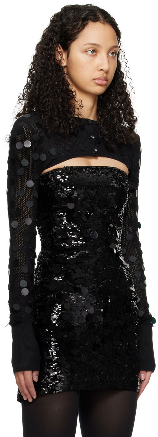 Kjole GUIZIO Guizio Paillette Micro Bolero Cardigan Sort | R24611S003, 1