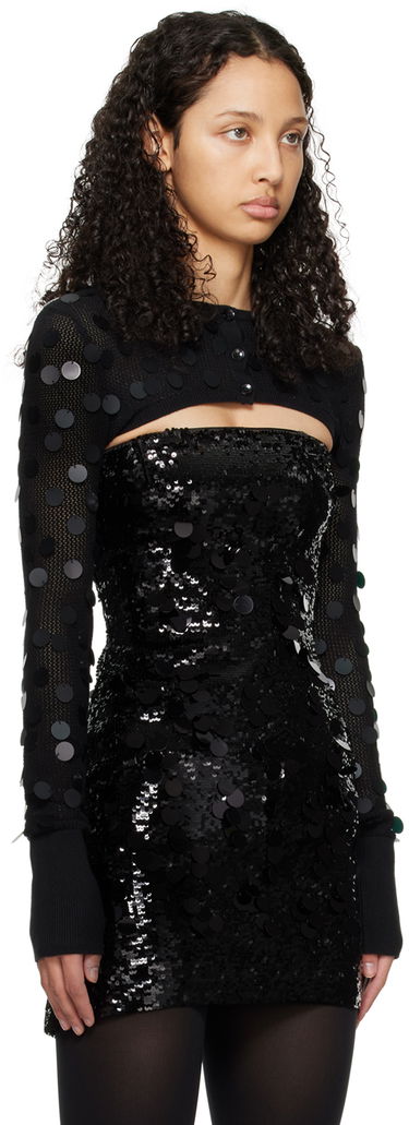 Kjole GUIZIO Guizio Paillette Micro Bolero Cardigan Sort | R24611S003, 1