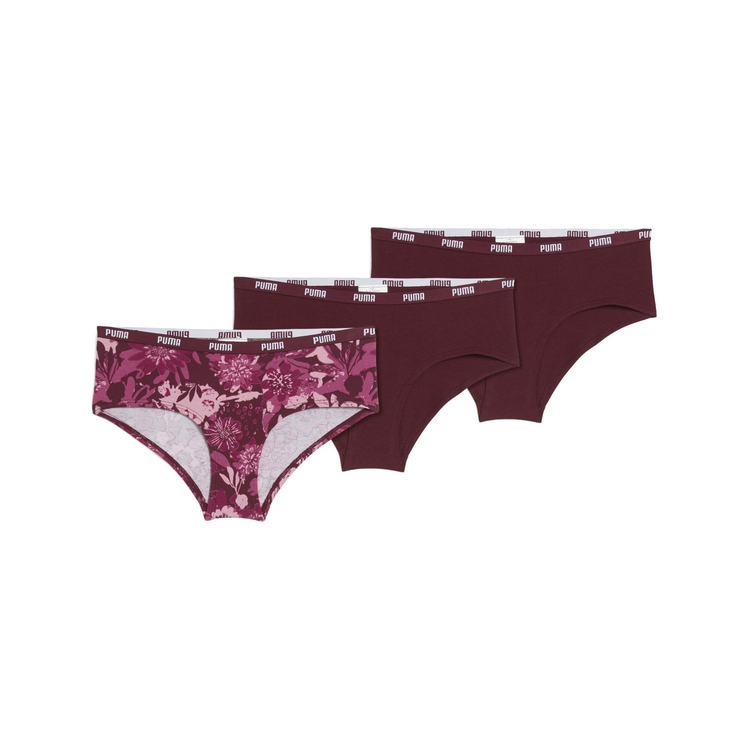Trusser Puma Women's Hipster PUMA 3-Pack Bourgogne | 947302_01, 0