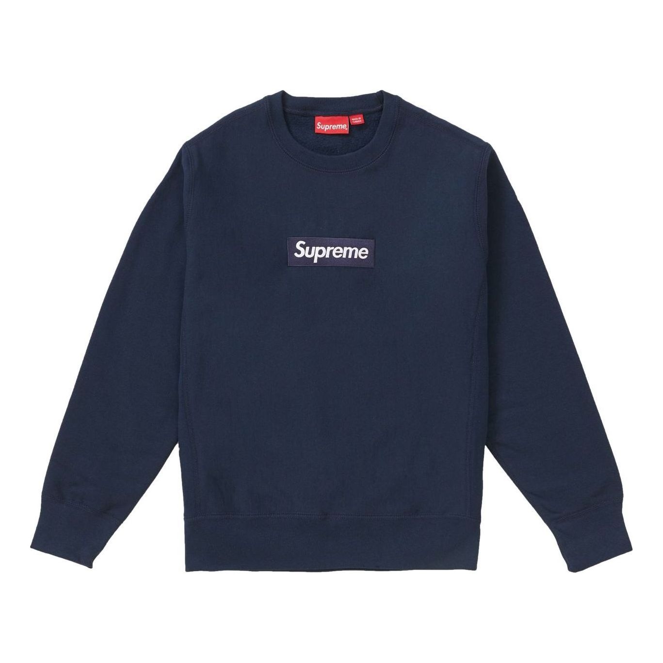 Sweater Supreme Crewneck Box Logo Sweater Mørkeblå | SUP-FW18-1076, 0