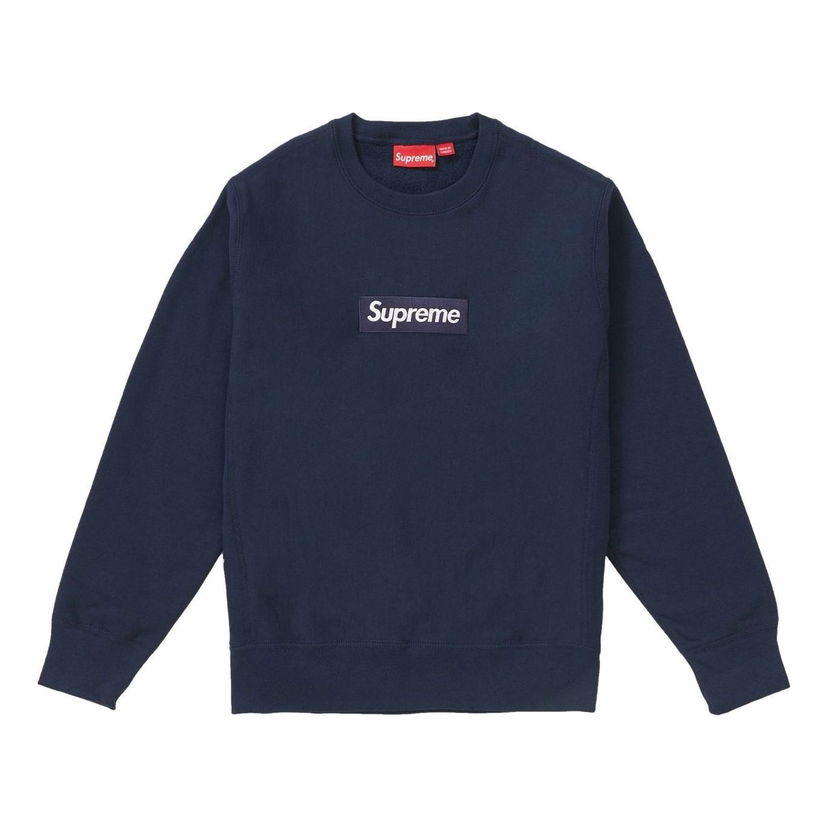 Sweater Supreme Crewneck Box Logo Sweater Mørkeblå | SUP-FW18-1076