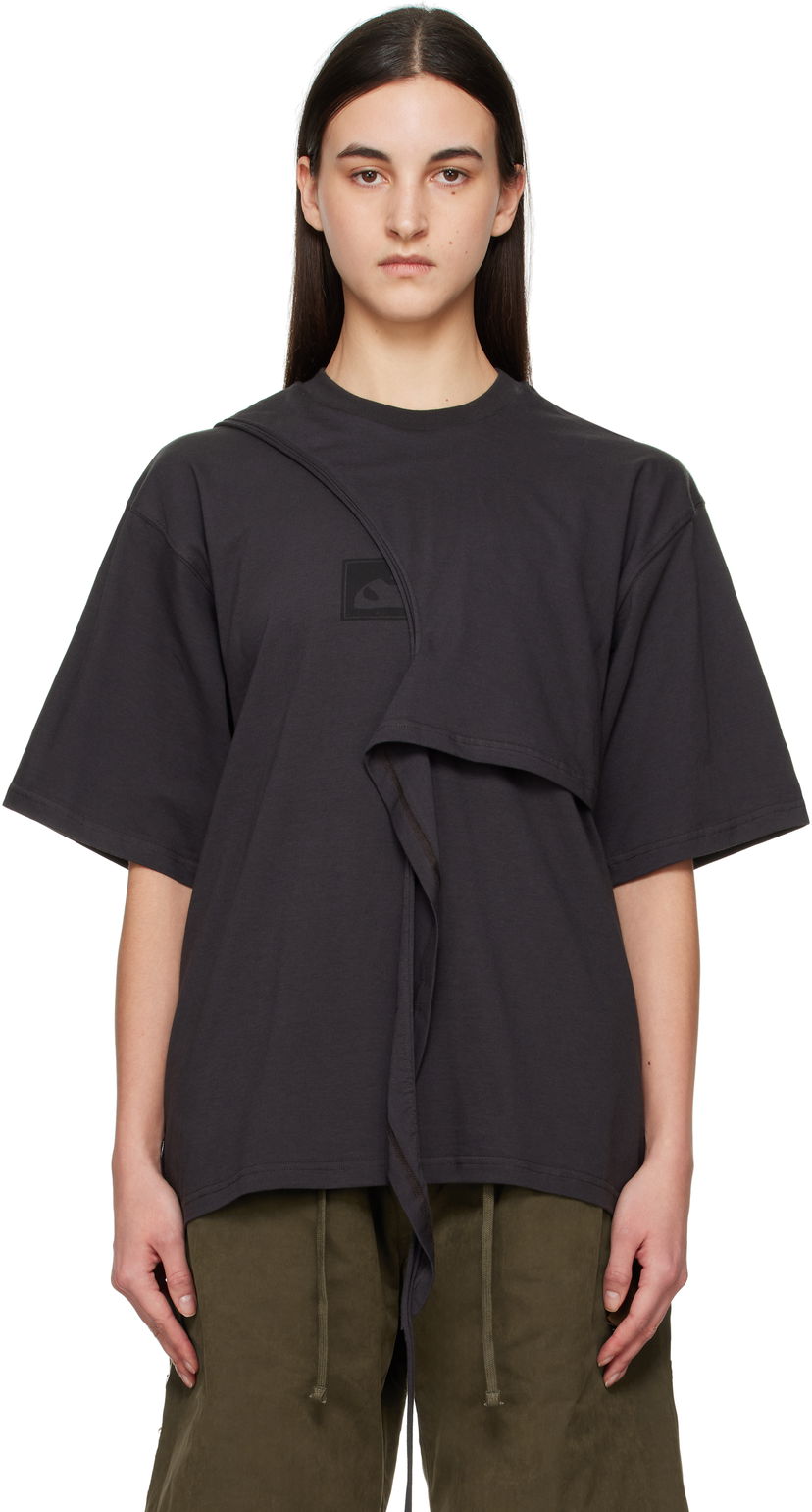 T-shirt Ottolinger Ottolinger Wrap T-Shirt Sort | 11510251501