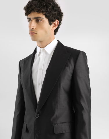 Træningsdragt Dolce & Gabbana Dolce & Gabbana Double-breasted Mikado Shantung Silk Suit 52 Sort | GK036TFU1L5N0000, 3