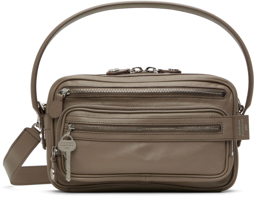 Skuldertaske Acne Studios Acne Studios Camero Party Leather Shoulder Bag Grå | C10240-