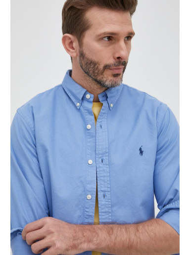 Skjorte Polo by Ralph Lauren Slim Shirt Mørkeblå | 710804257015