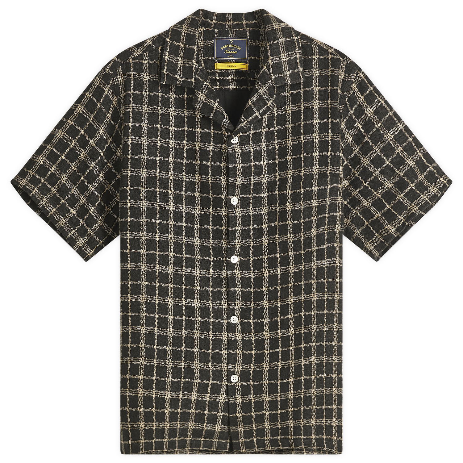 Skjorte Portuguese Flannel Dorne Wavey Check Vacation Shirt Sort | SS25-033-BLK, 0