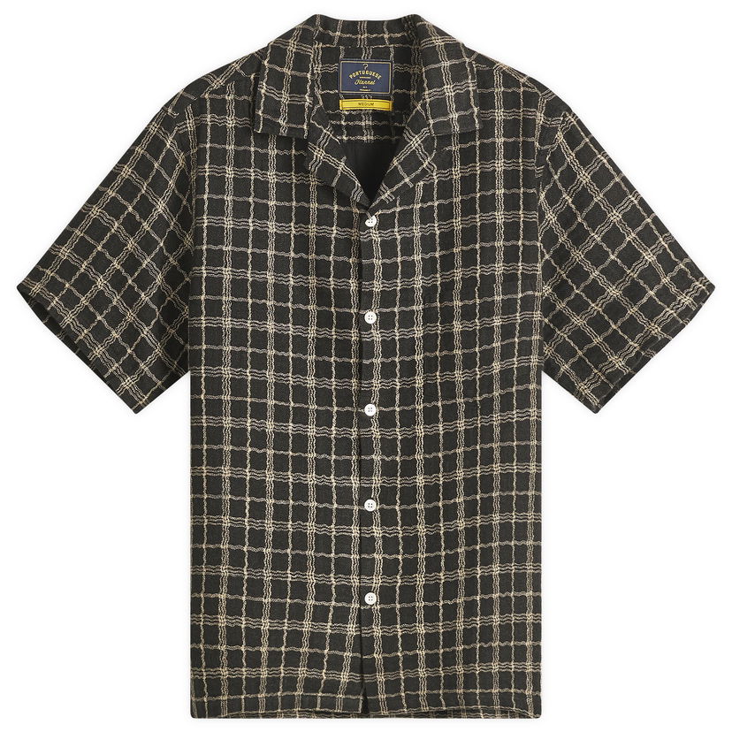 Skjorte Portuguese Flannel Dorne Wavey Check Vacation Shirt Sort | SS25-033-BLK