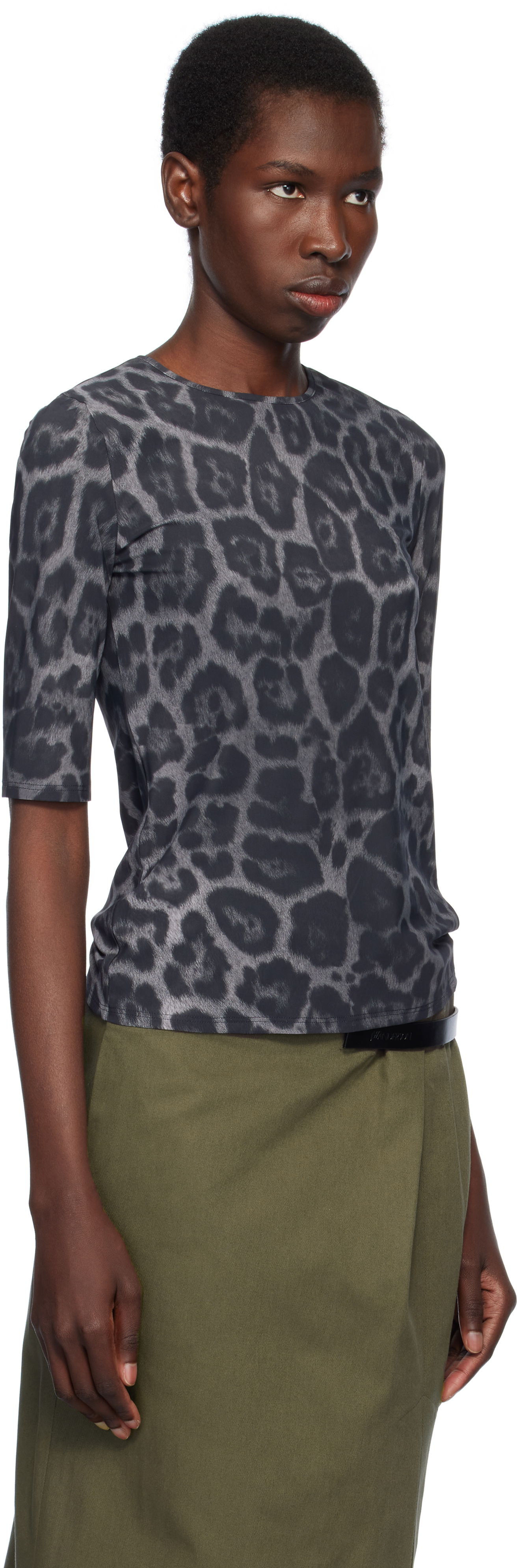 T-shirt Stella McCartney Stella McCartney Leopard Print T-Shirt Sort | 6J04113SQA08, 1
