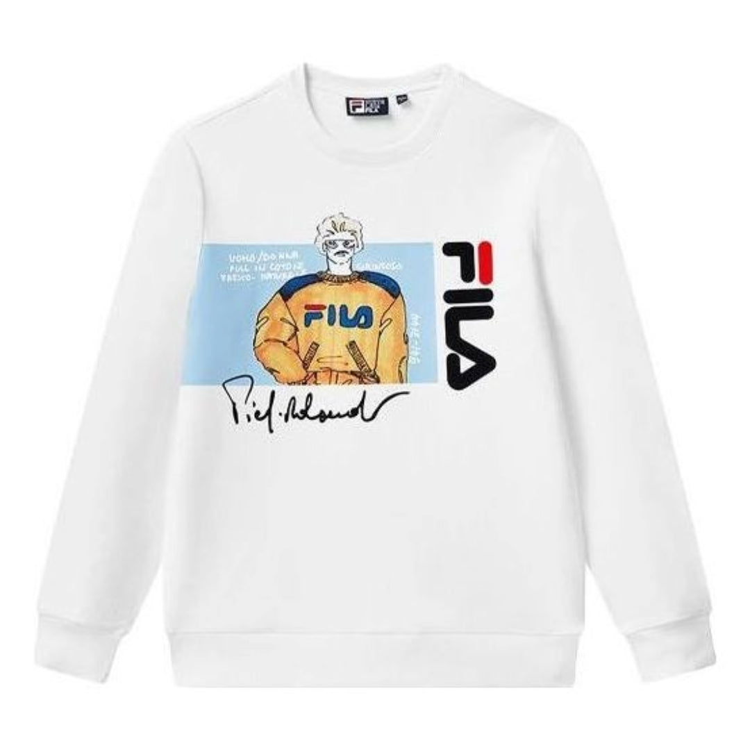 Sweatshirt FILA Logo Graphic Sweater Hvid | F11M118204F-WT, 0