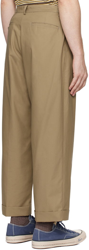 Bukser BEAMS Beams Plus Ivy Wide Leg Trousers Beige | 3823-0128-803, 2