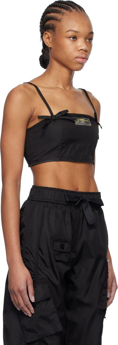 Crop top GANNI GANNI Duchesse Nylon Camisole Sort | W0483, 1