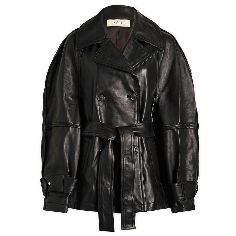 Jakke Róhe Sculptural Leather Jacket Sort | 416-11-145