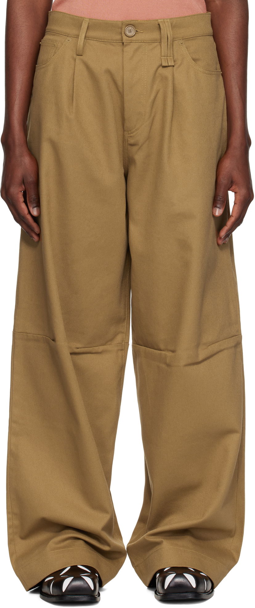 Bukser Simone Rocha Simone Rocha Embellished Puddle Trousers Brun | 4131B 1074