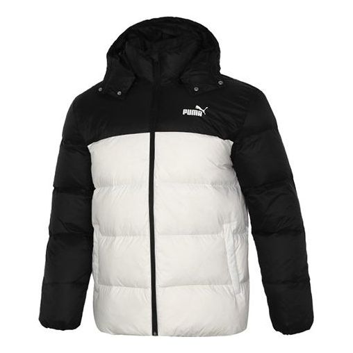 Puffer jakke Puma Detachable Hoodie Down Jacket Hvid | 534937-73