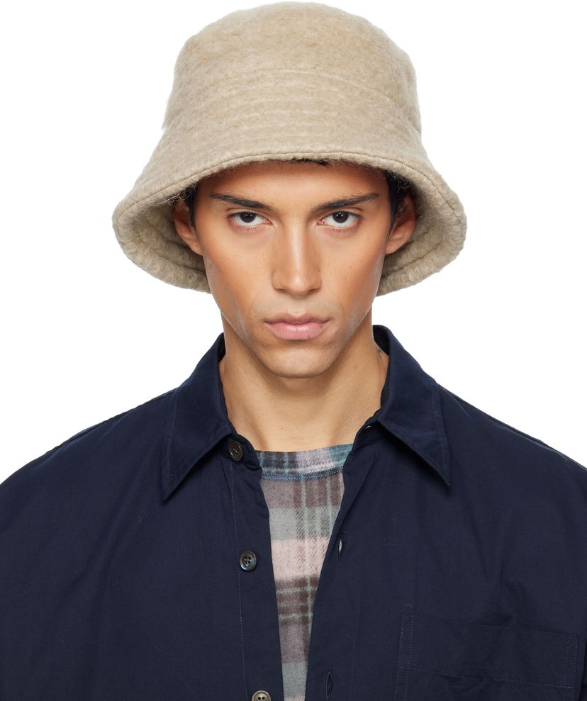 Hat Dries Van Noten Dries Van Noten Wool Mohair Bucket Hat Beige | 252-029501-2055
