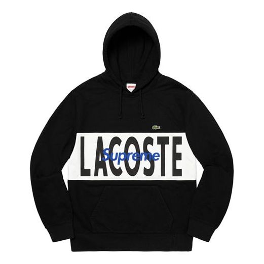 Sweatshirt Supreme Lacoste x Supreme Panel Hooded Sweatshirt Sort | SUP-FW19-510