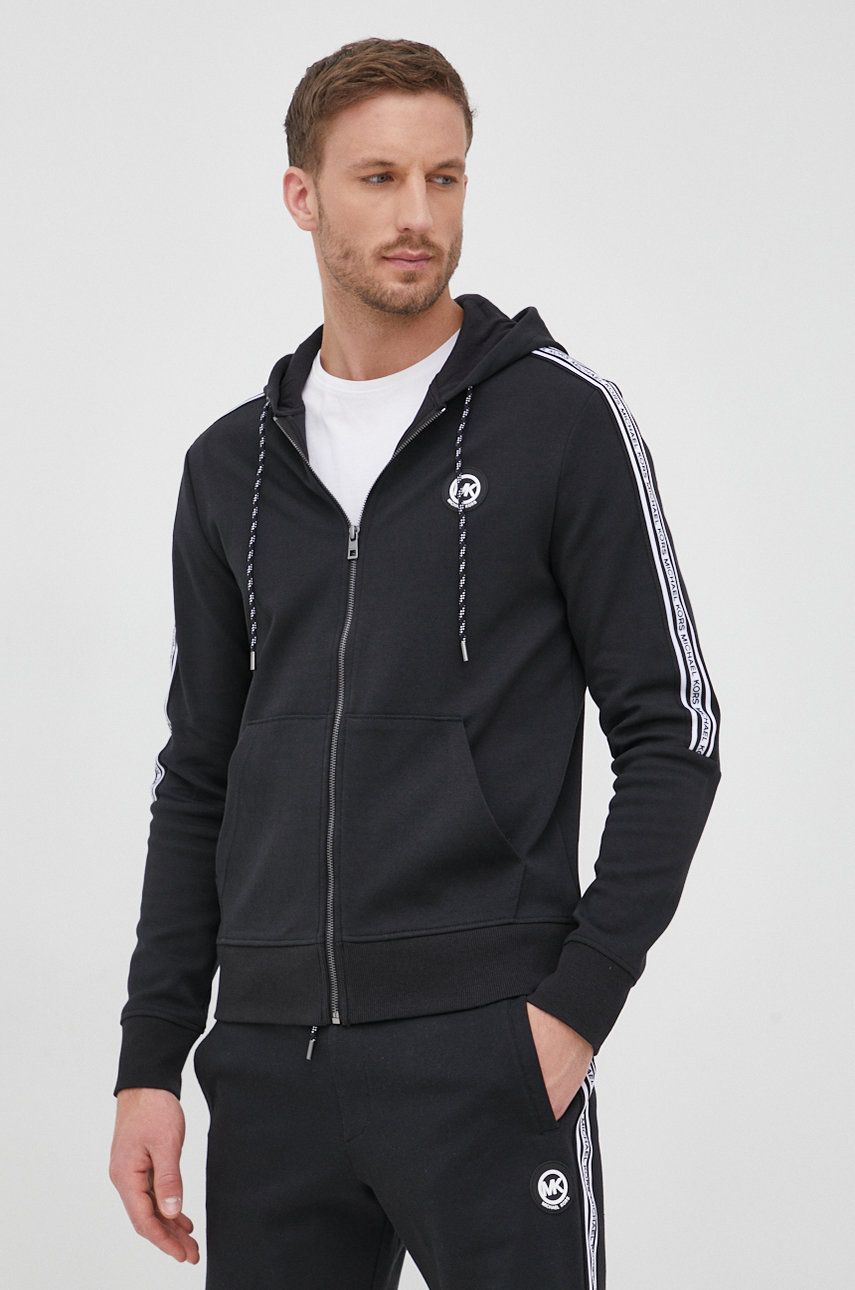 Sweatshirt Michael Kors Logo Tape Cotton Blend Zip-Up Hoodie Sort | CS250QD5MF, 0