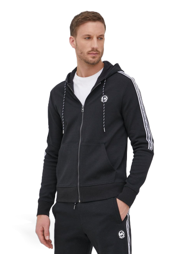 Sweatshirt Michael Kors Logo Tape Cotton Blend Zip-Up Hoodie Sort | CS250QD5MF