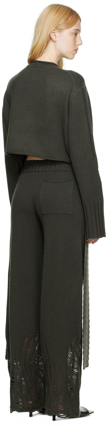 Bukser Dion Lee Distressed Cashmere Peplum Sweater Grøn | C7086P22, 2