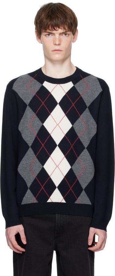 Sweater A.P.C. A.P.C. Evan Argyle Sweater Mørkeblå | WVBDR-H23419, 0