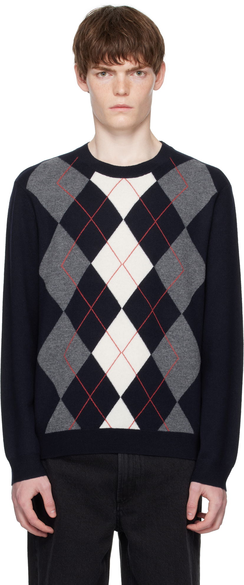 Sweater A.P.C. A.P.C. Evan Argyle Sweater Mørkeblå | WVBDR-H23419