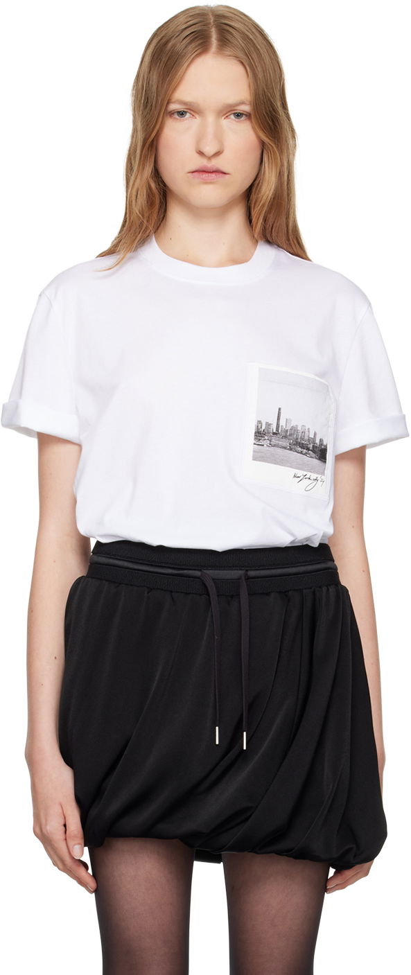 T-shirt Helmut Lang Skyline Postcard Graphic T-Shirt Hvid | O07HM501