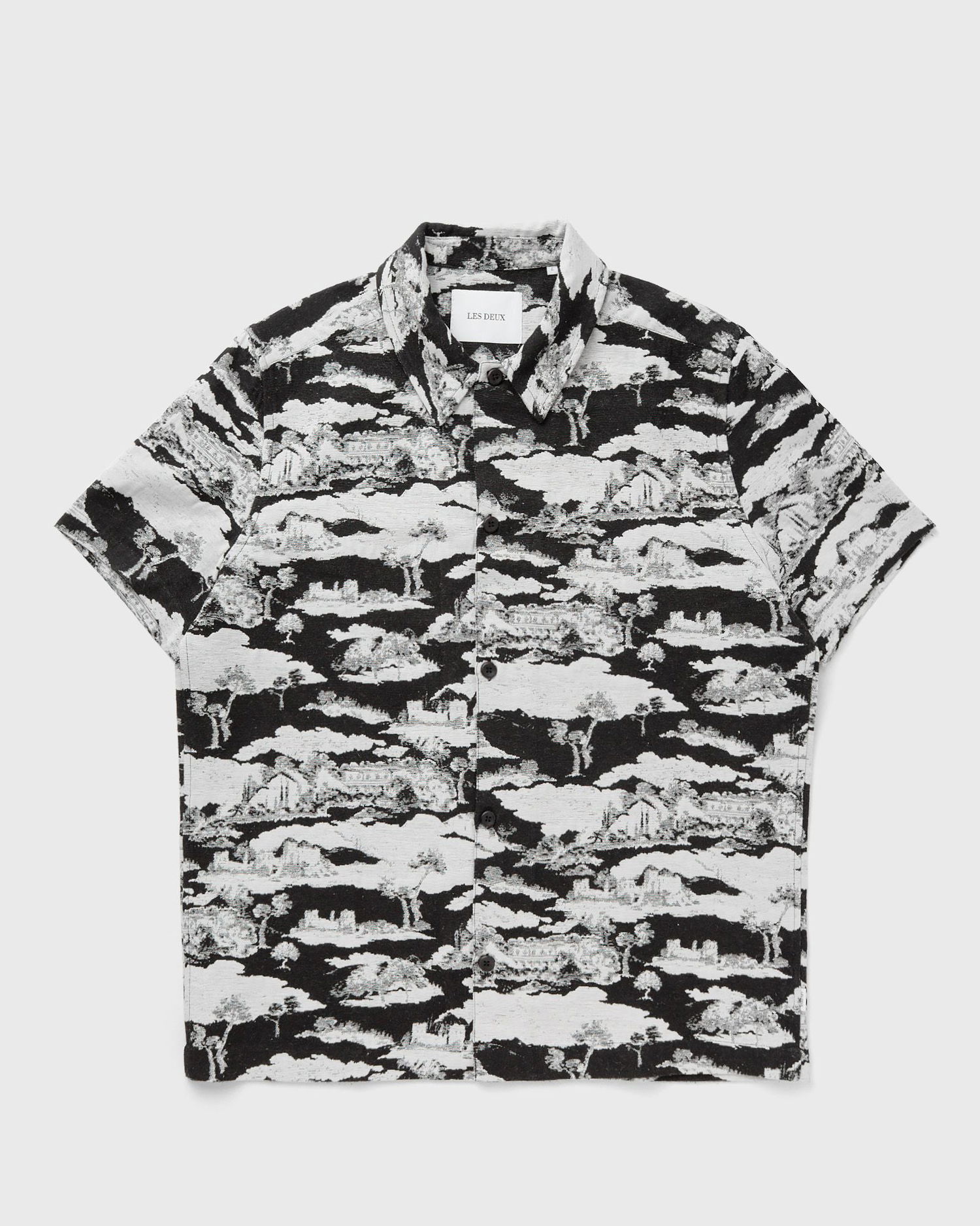 Skjorte Les Deux Hector Ruins Jacquard Short Sleeve Shirt Sort | LDM401104-100201, 1