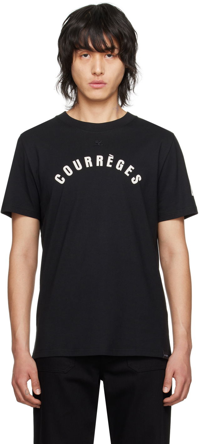 T-shirt Courrèges Courrèges Straight Graphic T-Shirt Sort | 124JTS008JS0112